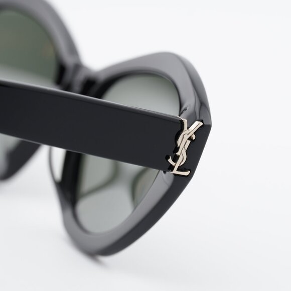 Saint Laurent SLM60 006 Sunglasses Black Cat Eye Frame, Grey Lenses main image 8